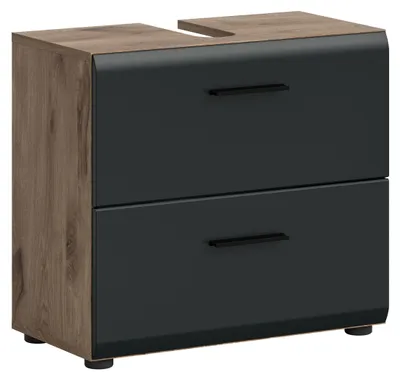 Produktbild von Waschbeckenunterschrank Ice | Nox Oak / schwarz matt