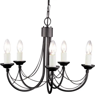 Zdjęcie produktu dla Żyrandol Carisbrooke czarny 5xE14x60W metal wym:110,5x47x47cm IP20 Elstead