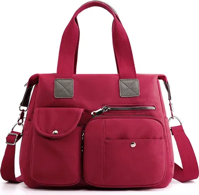 Image de Sac de voyage léger avec compartiment étanche en nylon de grande capacité pour les sorties scolaires de fitness, bordeaux
