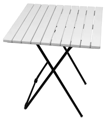 Produktbild von Klappbarer Campingtisch Beistelltisch Klapptisch weiß Holz/Metall 45x45x50 cm