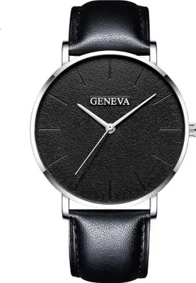 Produktbild von Elegante Simon Uhr für Herren - Silber / Schwarz | Modern und Stilvoll KP15458