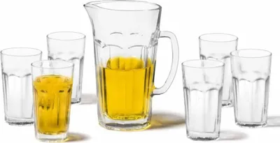 Obrázek produktu pro sada 7 džbánů na vodu se 6 sklenicemi Skleněný džbán na džus Džbán na vodu Karafa na vodu Džbán na vodu