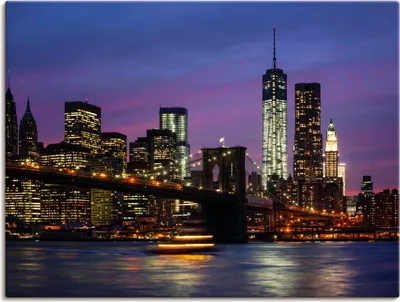 Produktbild von ARTland Leinwandbild Brooklyn Bridge Größe: 60x45 cm
