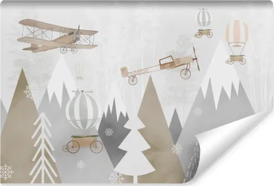 Produktbild von Muralo Vlies Fototapete für Kinder BERGE Flugzeuge Luftballons Br. 180cm x Hö. 120cm