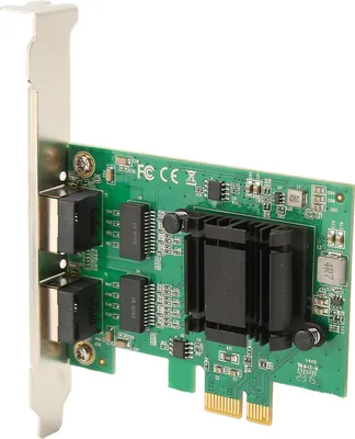 Image de TXA108 82571 2 RJ45 Port Gigabit Network Card PCI Ex1 to 2 RJ45 10/100/1000Mbps Server Network Card for Desktop PC