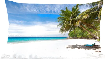 Produktbild von MuchoWow® Zierkissen Sofakissen Wohnzimmer Dekokissen 50x30 cm Strand - Tropen - Meer - Wohnzimmerdekoration - Polster mit Photo