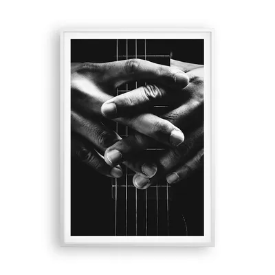 Produktbild von Gerahmtes Poster - Weißer Rahmen - Gitarre Musiker Musik - 70x100 cm - Wand Bild - Wanddeko - Wandbilder - Kunstposter - Wandposter - Bilderrahmen - Bilder - Kunstdruck - P2WPA70x100-4960