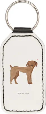 Produktbild von Mr. & Mrs. Panda schlüssel anhänger Hund Dogge - Weiß - Geschenk, Taschenanhänger Rechteckig, Schlüsselanhänger, Mit Spruch, Niedlich, Herz, Hundebesitzer, für, Süß