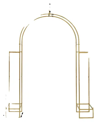 Image de Support pour arche de mariage, en acier au carbone robuste, montage facile, couleur or