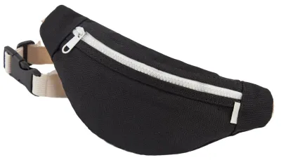Produktbild von Gürteltasche für Kinder, Canvas-Bauchtasche für Jungen und Mädchen (Schwarz)