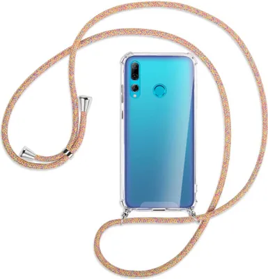 Produktbild von Handykette Backcover-Schutzhülle mit Band (Metall silberfarben) für Huawei P Smart Plus 2019 - Rainbow