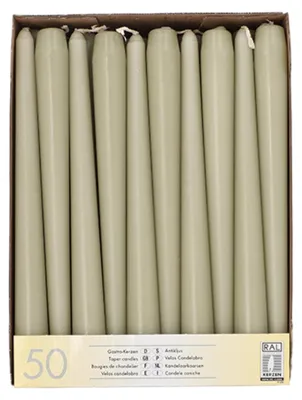 Produktbild von 50 Leuchterkerzen Ø 2,2 cm · 25 cm farngrün