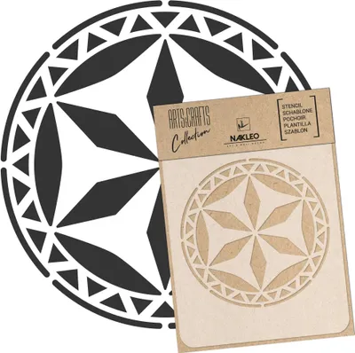 Produktbild von Malschablone für Handwerk A5 15x21cm, Polnisches Volks Mandala Muster, Wiederverwendbare Kunststoff DIY & Scrapbooking Zeichenschablone