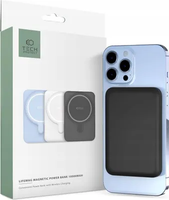 Zdjęcie produktu dla Powerbank Pb11 Lifemag 10000 Mah 15 W Usb-C Czarny Magnetyczne Ładowanie