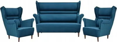 Produktbild von Family Meble Set aus Sofa + 2 Sessel Zoja 2-Sitzer Sofa Couch Zierpolsterung Freistehendes Lounge Sofa Bequem zum Entspannen Wohnzimmer Büro (R 137)