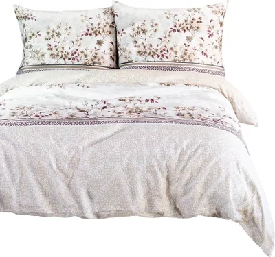 Produktbild von Bettwäsche, Satinbettwäsche,Satynlove 200x220cm 1529-1 Beige, Blumen