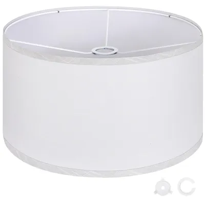 Trommel-Lampenkap Leinen Weiß 44,5 cm für E27