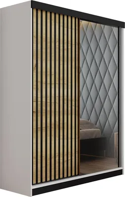 Produktbild von KIER FURNITURE Mehrzweckschrank MALANI 138 - Weiß + Eiche Craft Gold 138x205x59 cm