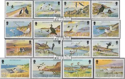 Produktbild von Briefmarken GB - Isle of Man 1983 Mi 220-235 (kompl.Ausg.) postfrisch Seevögel