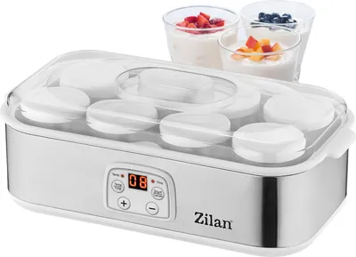 Produktbild von Zilan Joghurt Maker 1,44 Liter | 8 Glasflaschen á 180 ml | Digitales Display | Temperatureinstellung von 20-55°C | Joghurtbereiter
