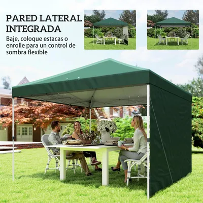 Image de Kiosque pliant - Kiosque pliant 3 x 3 m - Pliable - Hauteur réglable - Protection UV UPF50+ - Tissu Oxford - Blanc