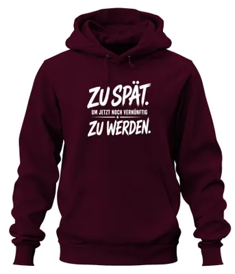 Obrázok produktu pre Mikina s kapucňou, sarkastický nápis, farba: bordová, veľkosť: L