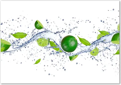 Produktbild von Tulup® Glas-Bild - 100 x 70 - Wandbild aus Glas - Wandkunst - Wandbild hinter gehärtetem Sicherheitsglas - Essen & Getränke - Limetten Wasser - Grün