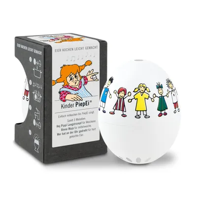 Obrázok produktu pre PiepEi Kinder, časovač na varenie vajec, meria čas a teplotu, hrá melódie, keď je vajce hotové, vyrobené v Nemecku