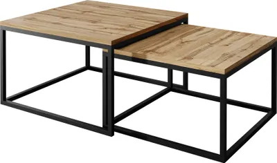 Produktbild von Couchtisch Yoshi 2in1 Wohnzimmertisch, Schwarz / Wotan Eiche, 36cm/42cm