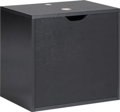 Produktbild von BELIANI Waschbeckenunterschrank Schwarz MDP Korpus 44 x 40 cm mit Tür Wandmontage Modernes Design Hängeschrank Bad Unterschrank für Badezimmer