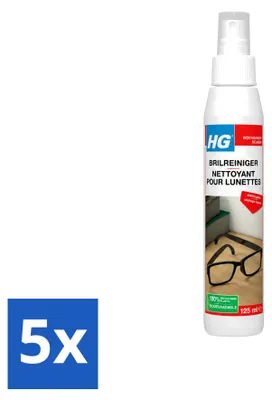 Produktbild von 5 x HG Brillenreiniger für glasklare Gläser - 125 ml - Vorteilspackung - 5 Stücke