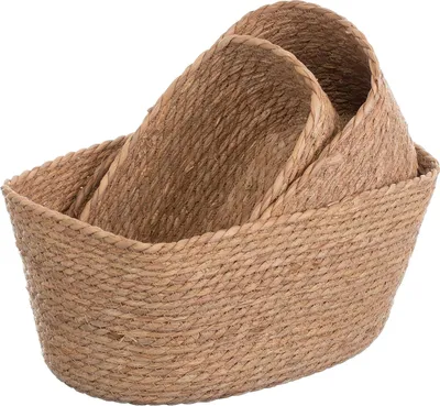 Obrázok produktu pre Manden morská tráva sada 3 úložných košíkov 34 cm 30 cm a 25 cm dekoratívne tkané koše - prírodné farby - úložné koše - Brandsseller Prútené úložné koše (2-5)