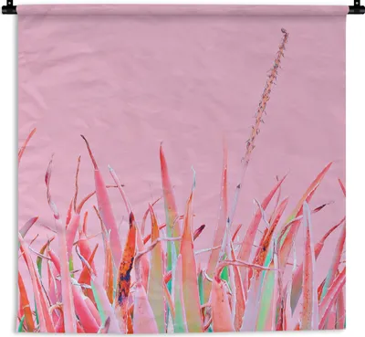 Produktbild von MuchoWow® Wandteppich Wandbehang Sommer - Pflanzen - Pastell 90x90 cm Tapisserie Dekoration Wandtuch - Wandaufhänger