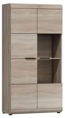 Produktbild von Vitrine Gabes 01, Farbe: Eiche Sonoma - 158 x 80 x 37 cm (H x B x T)