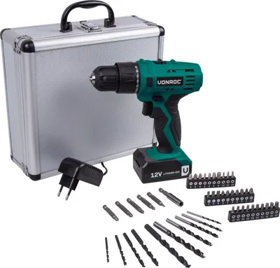 Produktbild von Vonroc Akkubohrmaschine 12V – Li-Ion – inklusive Aluminiumkoffer