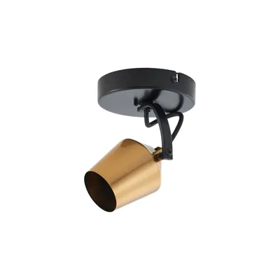 Produktbild von Lindby Deckenstrahler Sylveria, 1.flg., schwarz/gold, Eisen