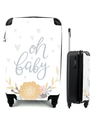 Produktbild von MuchoWow® Koffer Handgepäck Trolley Rollkoffer Kleine Reisekoffer mit 4 Rollen - Baby - Zitat - Kinder - Jungen - Mädchen - Baby - Kinder - Cabin Size < 55x40x23 cm & 55x40x20 cm - Kinderkoffer - Kabinenkoffer - Boardgepäck - Reise-Box - Reisekoffer - Reisegepäck - Koffer mit Bild - Trolley für Kinder