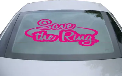 Produktbild von Indigos UG - Aufkleber Heckscheibe & Motorklappe DE6978 - pink - 600x221 mm - Save The Ring - Auto Scheiben Fenster Heckklappe Tuning Racing JDM - Die cut