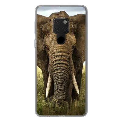 Produktbild von MuchoWow® Handyhülle Schutzhülle Hülle für Huawei P40 Lite Elefant - Natur - Gras - Tiere - Landschaft Silikon Softcase Handy Hülle - Handy