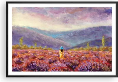 Produktbild von Gerahmtes Poster - Schwarzer Rahmen - Feld Frau Landschaft - 91,5x61 cm - Wand Bild - Wanddeko - Wandbilder - Kunstposter - Wandposter - Bilderrahmen - Bilder - Kunstdruck - P2BAA91x61-5074