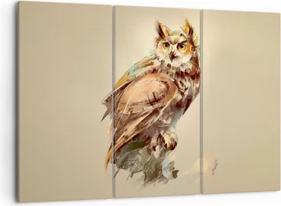 Produktbild von Bild auf Leinwand - Leinwandbild - Eule Vogel Natur - 105x70cm - Wand Bild - Wanddeko - Wandbilder - Leinwanddruck - Bilder - Kunstdruck - Wanddekoration - Leinwand bilder - Wandkunst - CE105x70-3856