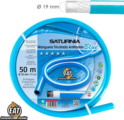 Produktbild von Kein Torsionsblauer Strickschlauch Ø 19 mm. Rollen Sie 50 Meter. Anti-Twist-Schlauch, knickfreier Schlauch, knotenfreier Schlauch
