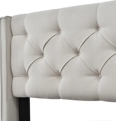 Produktbild von Sweiko Boxspringbett Polsterbett mit Kopfteil und Lattenrost, Stauraumfunktion Bett, Baumwolle, hellgrau 140x200 cm (mit Matratze)