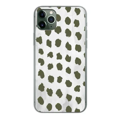 Produktbild von MuchoWow® Handyhülle Schutzhülle Hülle für iPhone 11 Pro Max Marmor - Punkte - Grün Silikon Softcase Handy Hülle - Schutz