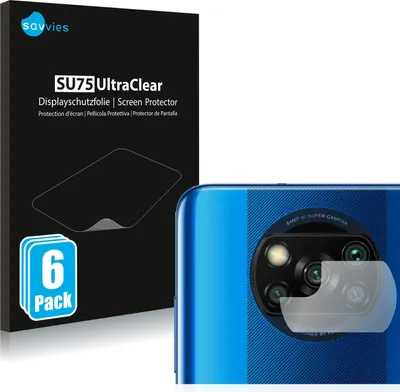 Produktbild von 6x Für Xiaomi Poco X3 Pro (NUR Kameraschutz) Schutzfolie Savvies Displayschutz Display Schutz Folie Klar Transparent