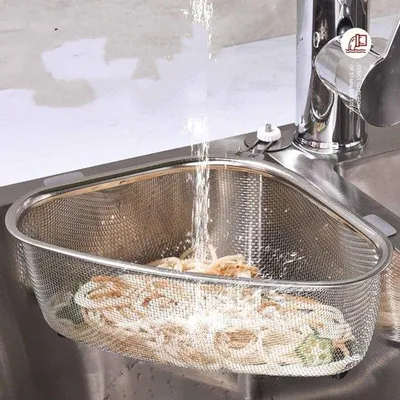 Immagine prodotto di Vaso in acciaio per acque reflue e frutta - per filtraggio e pulizia - lavabo angolare sospeso