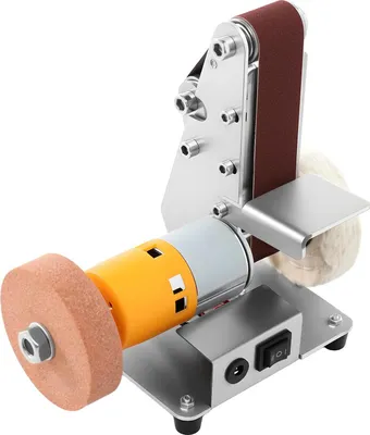 Produktbild von Bandschleifer - Mini Schleifmaschine - 7-Stufig Einstellbar - 4000–9000 U/min - 304 Edelstahl - Vollkupfermotor - 15×12×18 cm - Für Metall & Holz