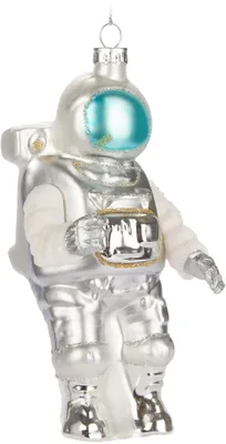 Produktbild von BRUBAKER Astronaut - Handbemalte Weihnachtskugel aus Glas - 14,5 cm Baumkugel Weltraumfahrer - Weltall Raumfahrt Deko Weihnachten Christbaumschmuck