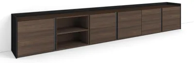 Produktbild von TV-Möbel Holzeffekt dunkler eiche und schwarz 309x35x50cm