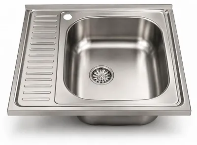 Immagine prodotto di Lavello cucina quadrato da appoggio 60x60x15H una vasca inox SA24